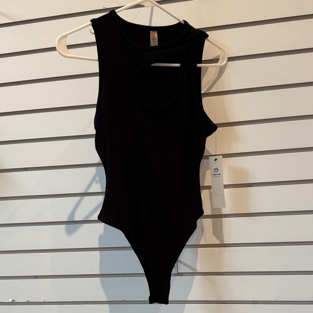 Mono B Black Sleeveless Bodysuit